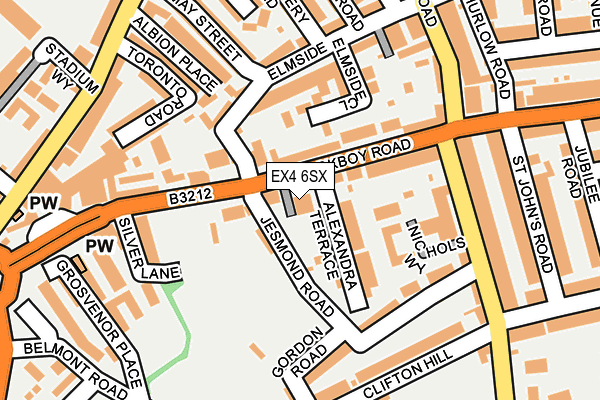 EX4 6SX map - OS OpenMap – Local (Ordnance Survey)