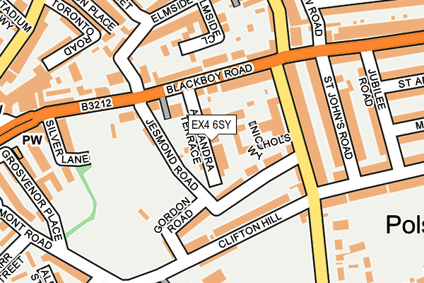 EX4 6SY map - OS OpenMap – Local (Ordnance Survey)