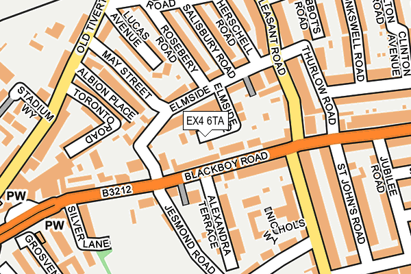 EX4 6TA map - OS OpenMap – Local (Ordnance Survey)