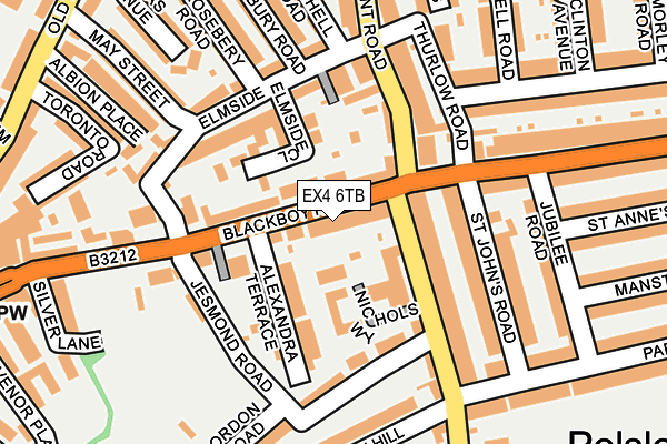 EX4 6TB map - OS OpenMap – Local (Ordnance Survey)