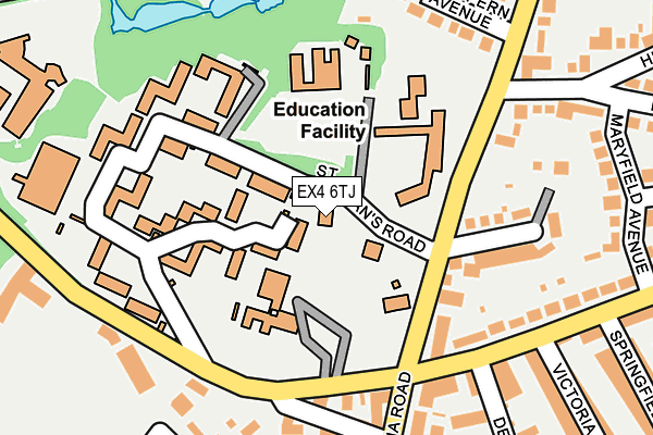EX4 6TJ map - OS OpenMap – Local (Ordnance Survey)