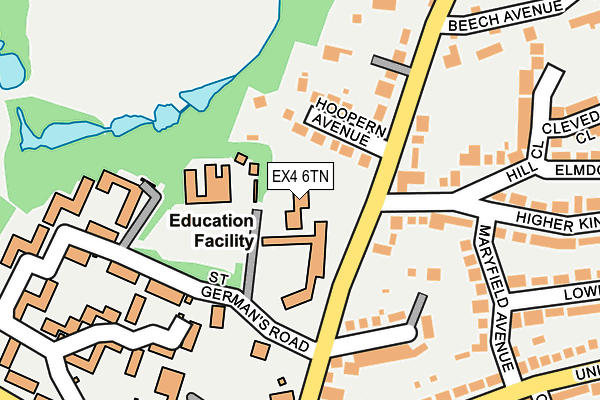 EX4 6TN map - OS OpenMap – Local (Ordnance Survey)