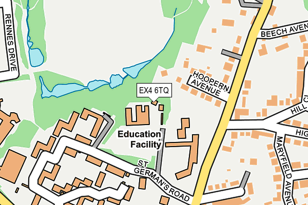 EX4 6TQ map - OS OpenMap – Local (Ordnance Survey)