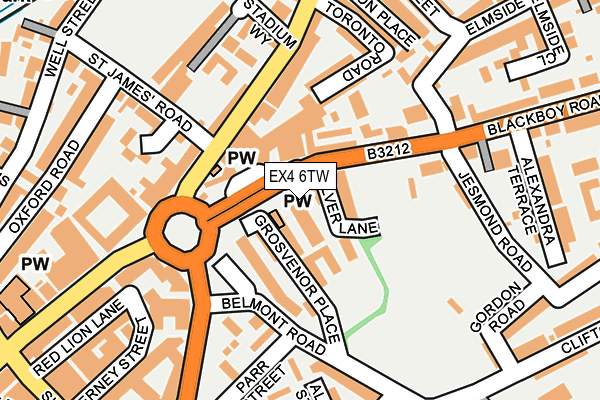 EX4 6TW map - OS OpenMap – Local (Ordnance Survey)