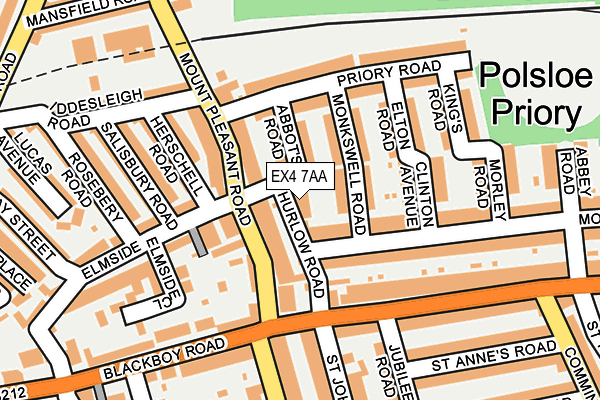 EX4 7AA map - OS OpenMap – Local (Ordnance Survey)
