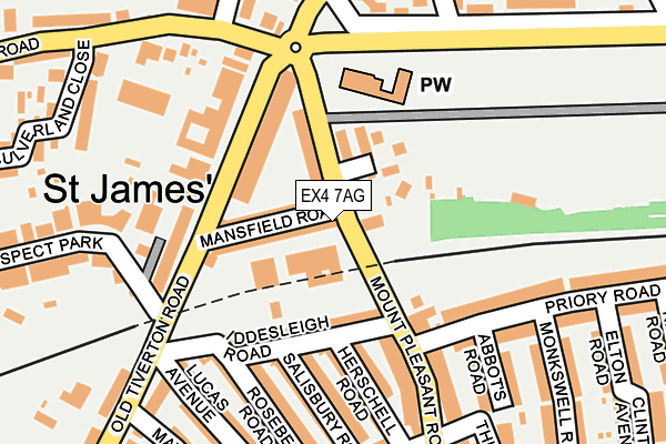 EX4 7AG map - OS OpenMap – Local (Ordnance Survey)