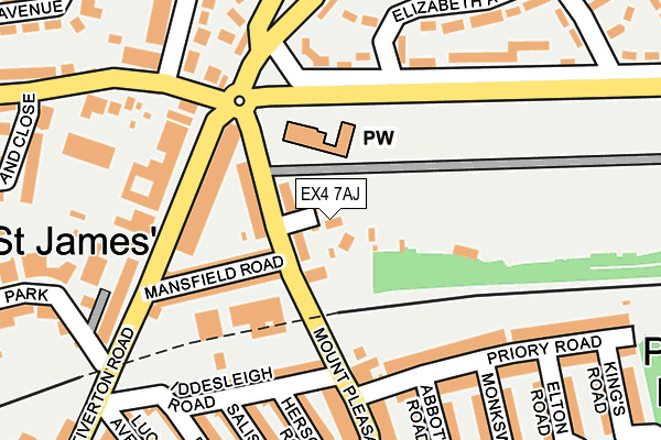 EX4 7AJ map - OS OpenMap – Local (Ordnance Survey)