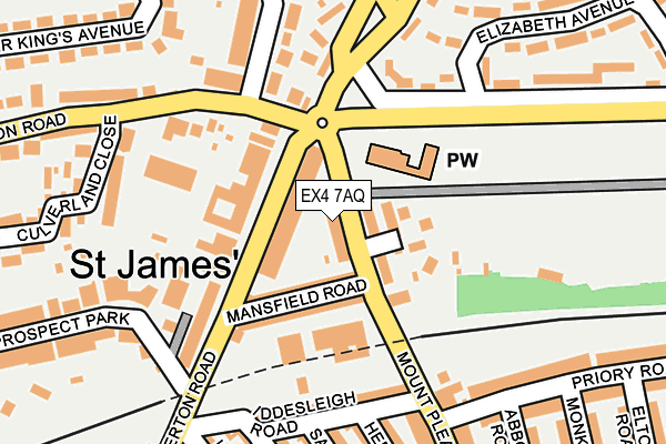 EX4 7AQ map - OS OpenMap – Local (Ordnance Survey)