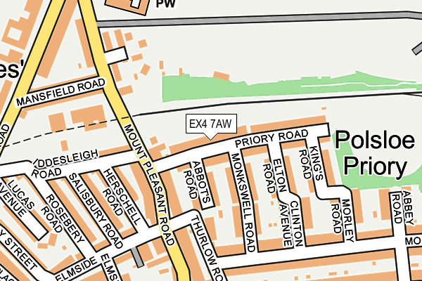EX4 7AW map - OS OpenMap – Local (Ordnance Survey)