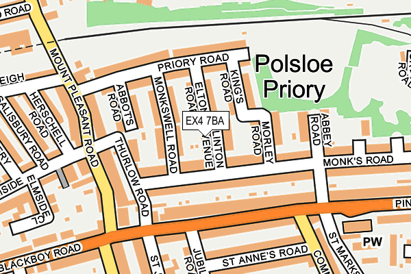 EX4 7BA map - OS OpenMap – Local (Ordnance Survey)