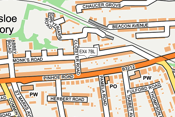 EX4 7BL map - OS OpenMap – Local (Ordnance Survey)