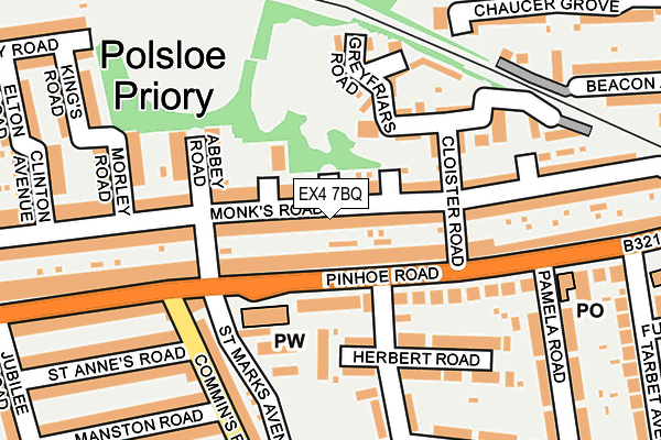 EX4 7BQ map - OS OpenMap – Local (Ordnance Survey)