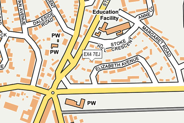 EX4 7EJ map - OS OpenMap – Local (Ordnance Survey)