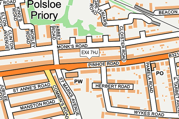 EX4 7HJ map - OS OpenMap – Local (Ordnance Survey)