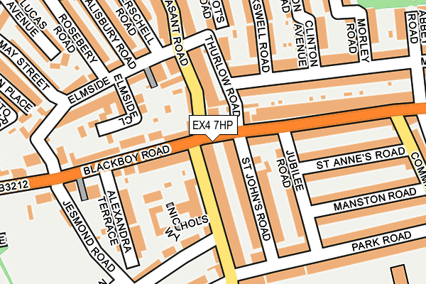 EX4 7HP map - OS OpenMap – Local (Ordnance Survey)