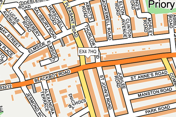 EX4 7HQ map - OS OpenMap – Local (Ordnance Survey)