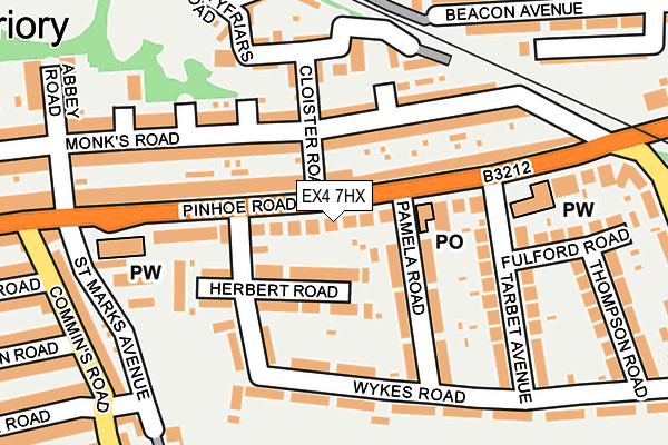EX4 7HX map - OS OpenMap – Local (Ordnance Survey)