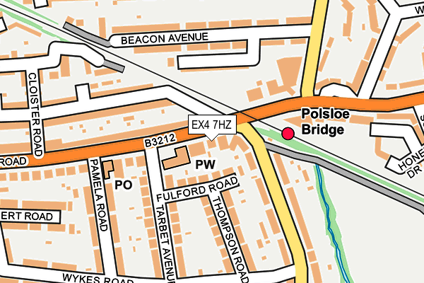 EX4 7HZ map - OS OpenMap – Local (Ordnance Survey)