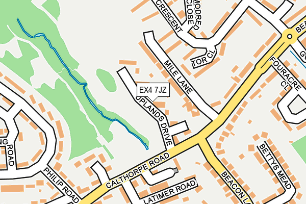 EX4 7JZ map - OS OpenMap – Local (Ordnance Survey)