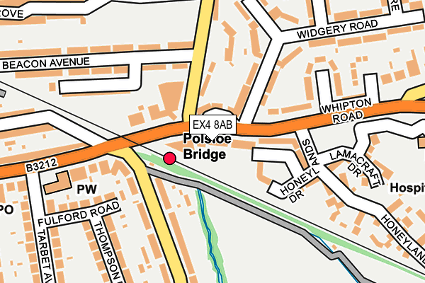EX4 8AB map - OS OpenMap – Local (Ordnance Survey)