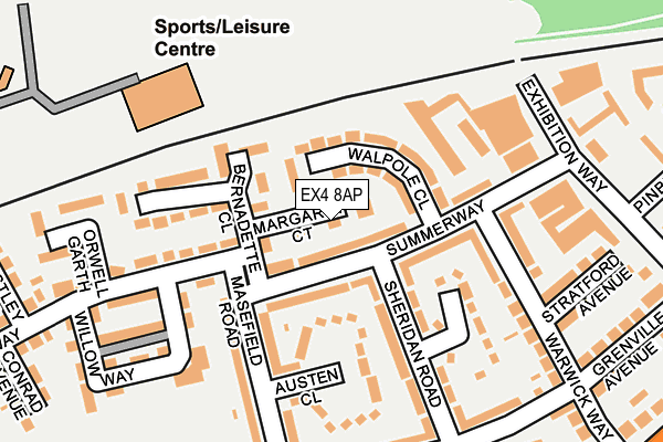 EX4 8AP map - OS OpenMap – Local (Ordnance Survey)