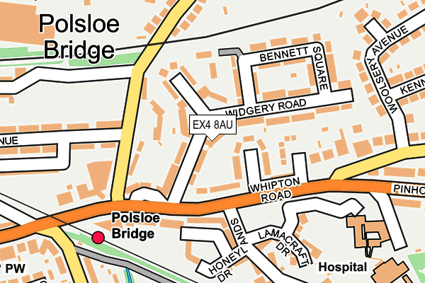 EX4 8AU map - OS OpenMap – Local (Ordnance Survey)