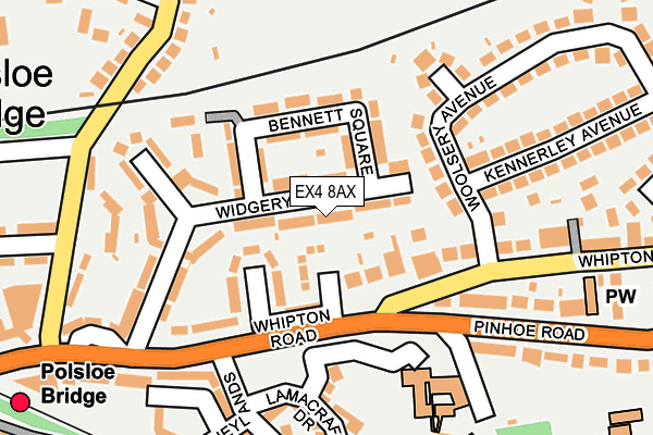 EX4 8AX map - OS OpenMap – Local (Ordnance Survey)