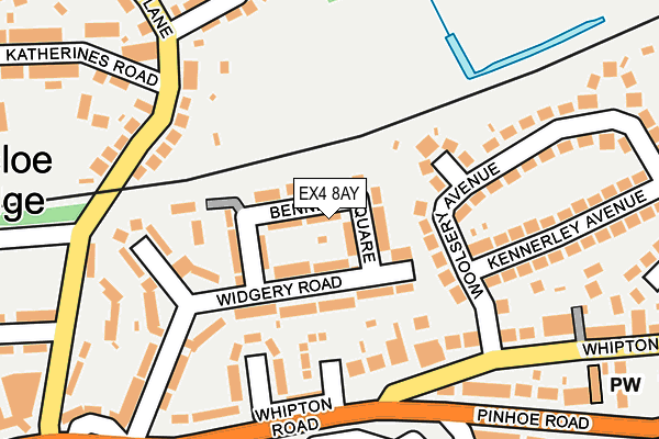 EX4 8AY map - OS OpenMap – Local (Ordnance Survey)