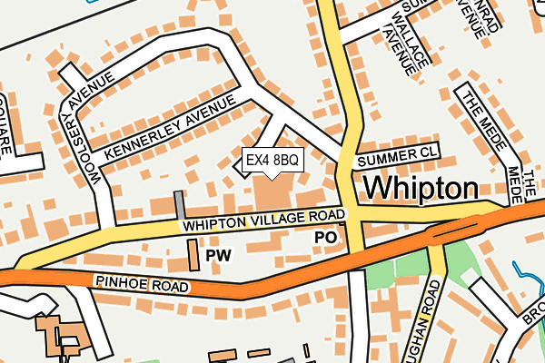 EX4 8BQ map - OS OpenMap – Local (Ordnance Survey)