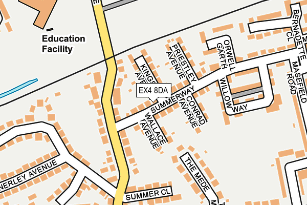 EX4 8DA map - OS OpenMap – Local (Ordnance Survey)