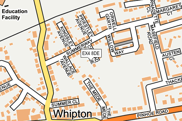 EX4 8DE map - OS OpenMap – Local (Ordnance Survey)