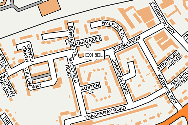 EX4 8DL map - OS OpenMap – Local (Ordnance Survey)