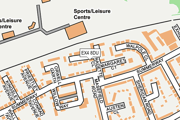 EX4 8DU map - OS OpenMap – Local (Ordnance Survey)