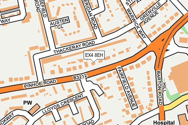 EX4 8EH map - OS OpenMap – Local (Ordnance Survey)