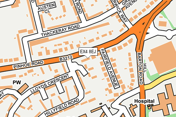 EX4 8EJ map - OS OpenMap – Local (Ordnance Survey)