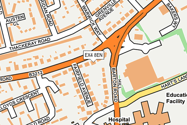 EX4 8EN map - OS OpenMap – Local (Ordnance Survey)