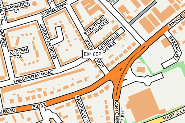 EX4 8EP map - OS OpenMap – Local (Ordnance Survey)