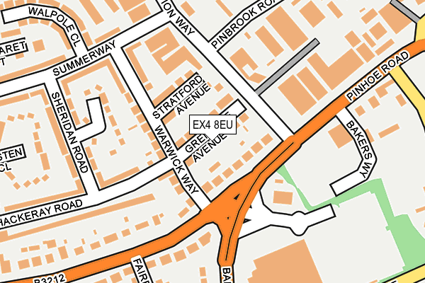 EX4 8EU map - OS OpenMap – Local (Ordnance Survey)