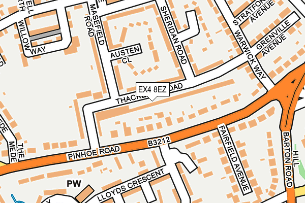 EX4 8EZ map - OS OpenMap – Local (Ordnance Survey)