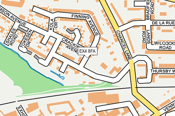 EX4 8FA map - OS OpenMap – Local (Ordnance Survey)