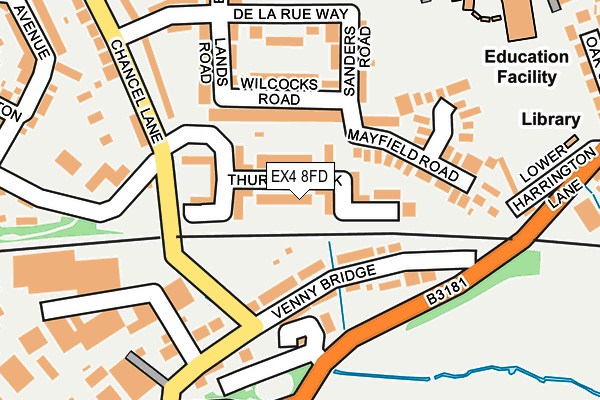 EX4 8FD map - OS OpenMap – Local (Ordnance Survey)