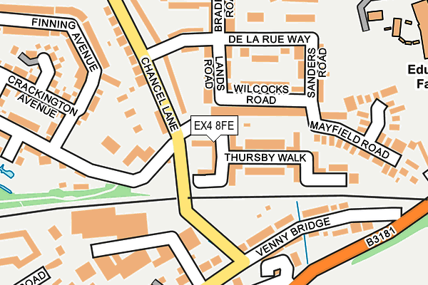 EX4 8FE map - OS OpenMap – Local (Ordnance Survey)
