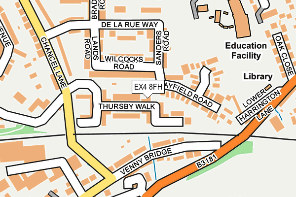 EX4 8FH map - OS OpenMap – Local (Ordnance Survey)