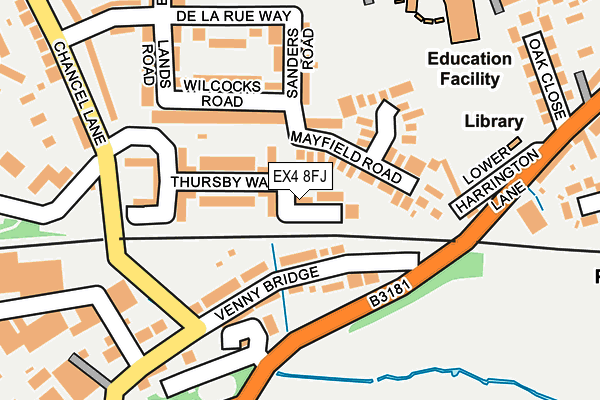 EX4 8FJ map - OS OpenMap – Local (Ordnance Survey)