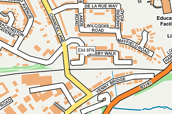 EX4 8FN map - OS OpenMap – Local (Ordnance Survey)