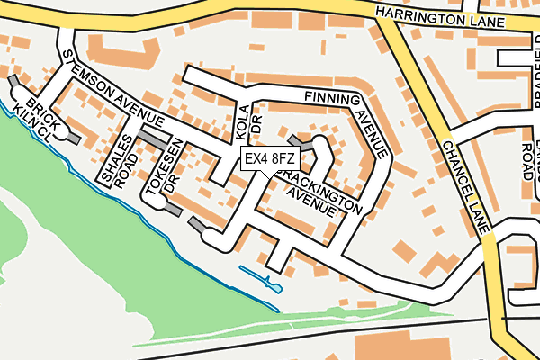 EX4 8FZ map - OS OpenMap – Local (Ordnance Survey)