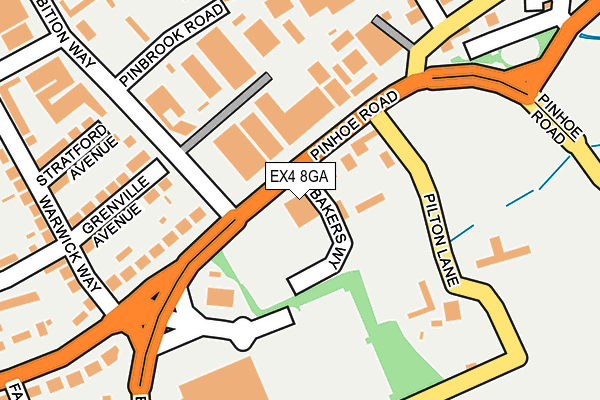 EX4 8GA map - OS OpenMap – Local (Ordnance Survey)