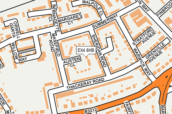 EX4 8HB map - OS OpenMap – Local (Ordnance Survey)