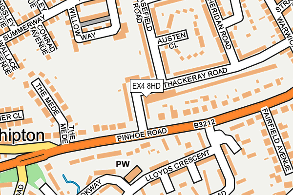 EX4 8HD map - OS OpenMap – Local (Ordnance Survey)