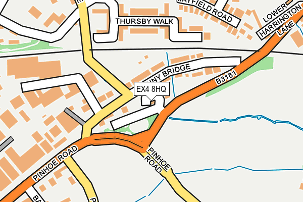 EX4 8HQ map - OS OpenMap – Local (Ordnance Survey)